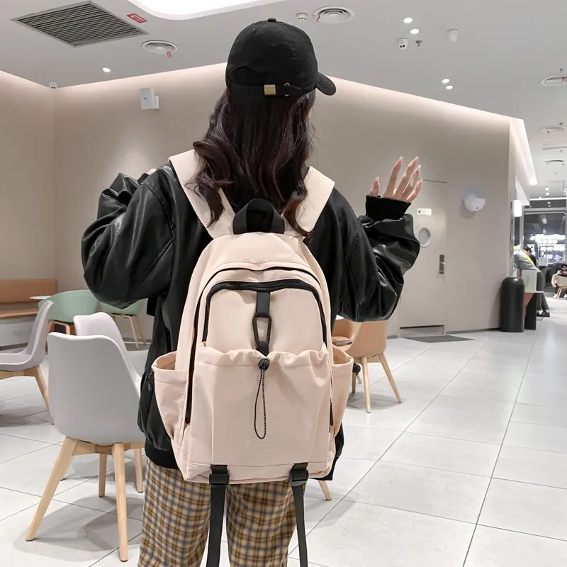 XIANGSU Nylon Backpack Unisex Red/Pink White/Black-4