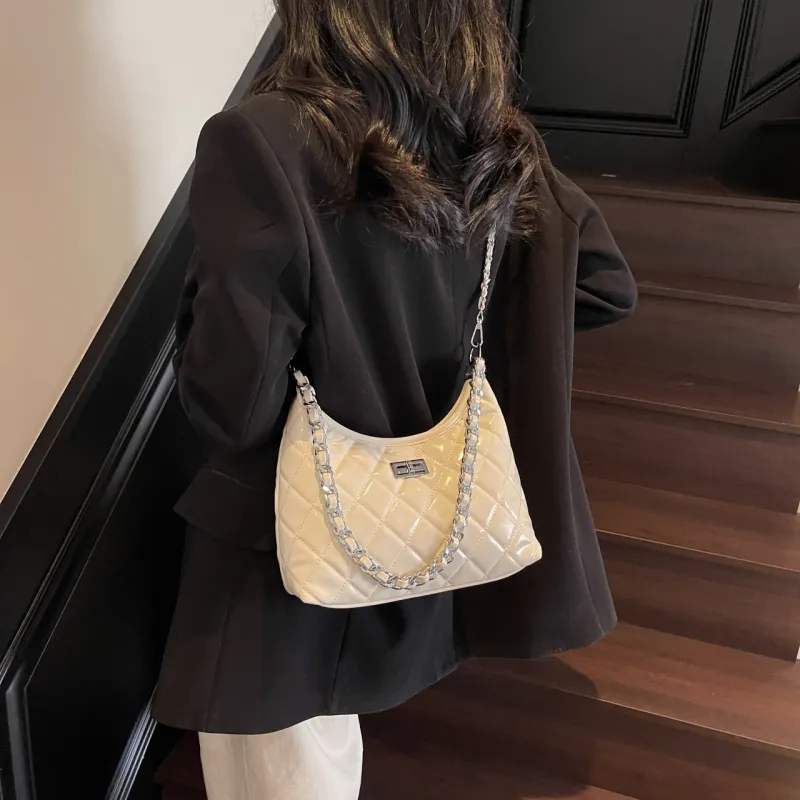 XIANGSU PU Shoulder Bag Women's Ecru/Silver/Black/Blue/Pink-4