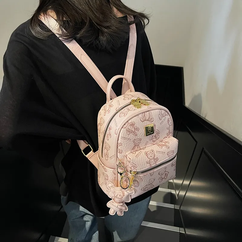 XIANGSU PU Backpack Women's Ecru/Pink/Black/Brown-8