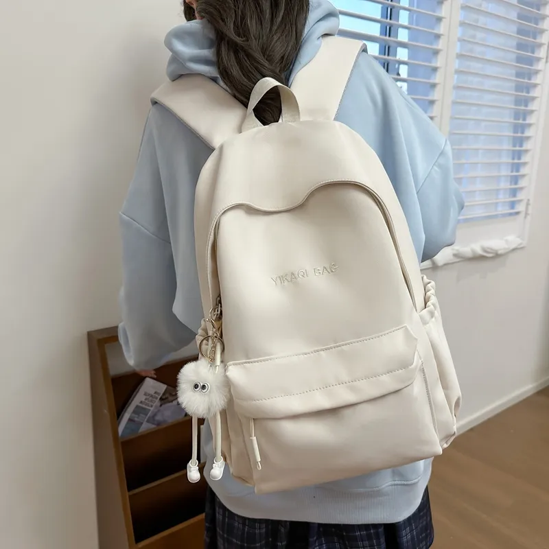 XIANGSU Nylon Backpack Unisex Pink/Purple/White/Brown/Black-11