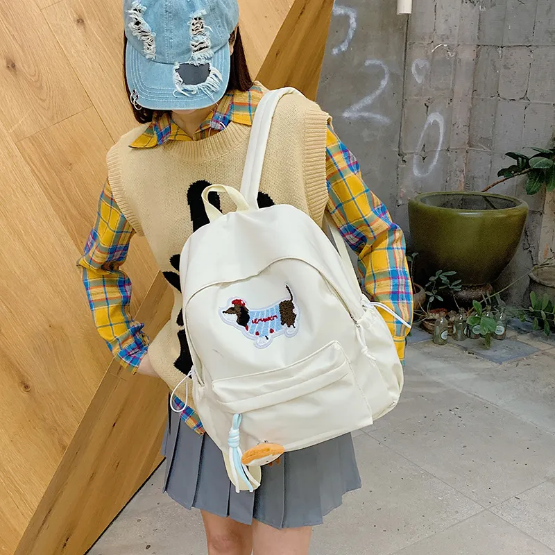 XIANGSU Nylon Fabric Backpack Unisex Multicolor-13
