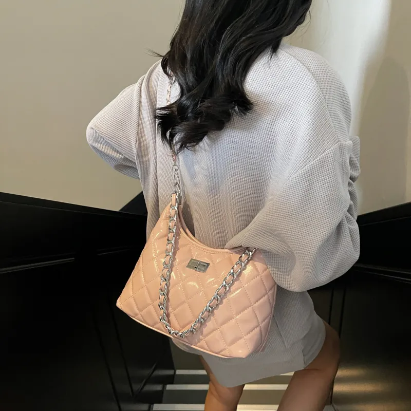 XIANGSU PU Shoulder Bag Women's Ecru/Silver/Black/Blue/Pink-25