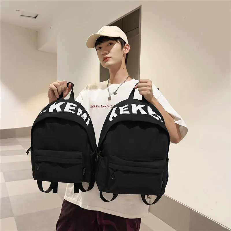 XIANGSU Nylon Backpack Unisex White/Black/Orange/Green/Purple-9