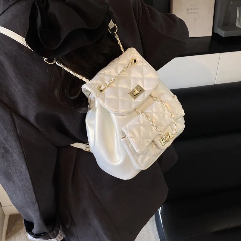 XIANGSU PU Backpack Women's White/Black/Red/Pink-9