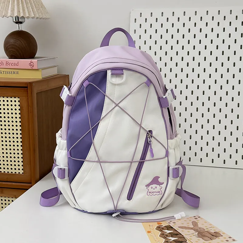 XIANGSU Nylon Backpack Large Size Unisex Multicolor-19