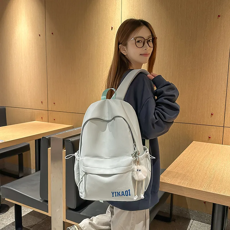 XIANGSU Nylon Backpack Unisex White/Red/Blue/Pink/Black-13
