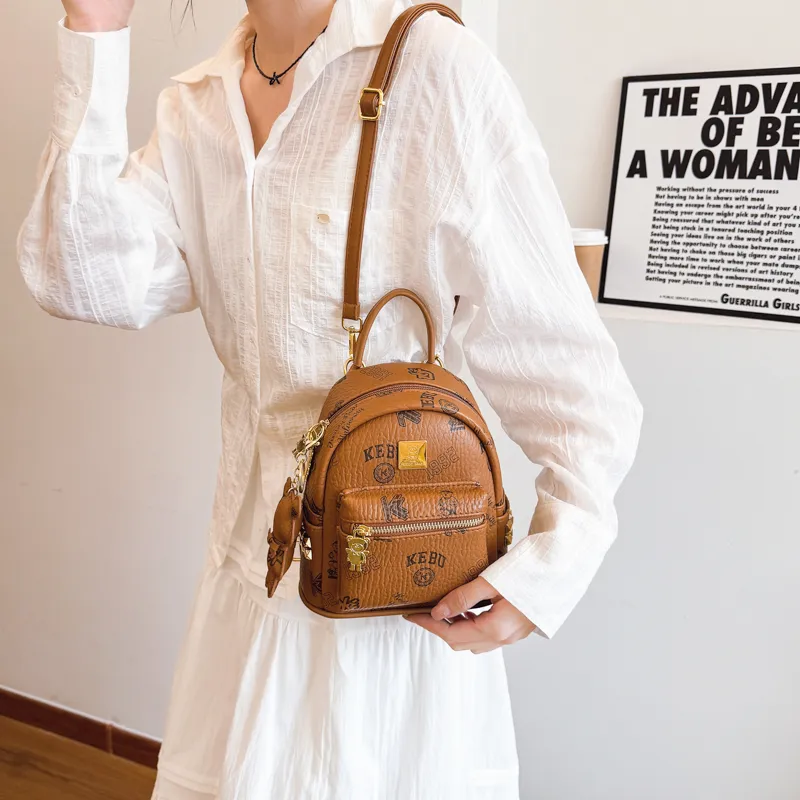 XIANGSU PU Backpack Women's Pink/White/Brown/Black-14