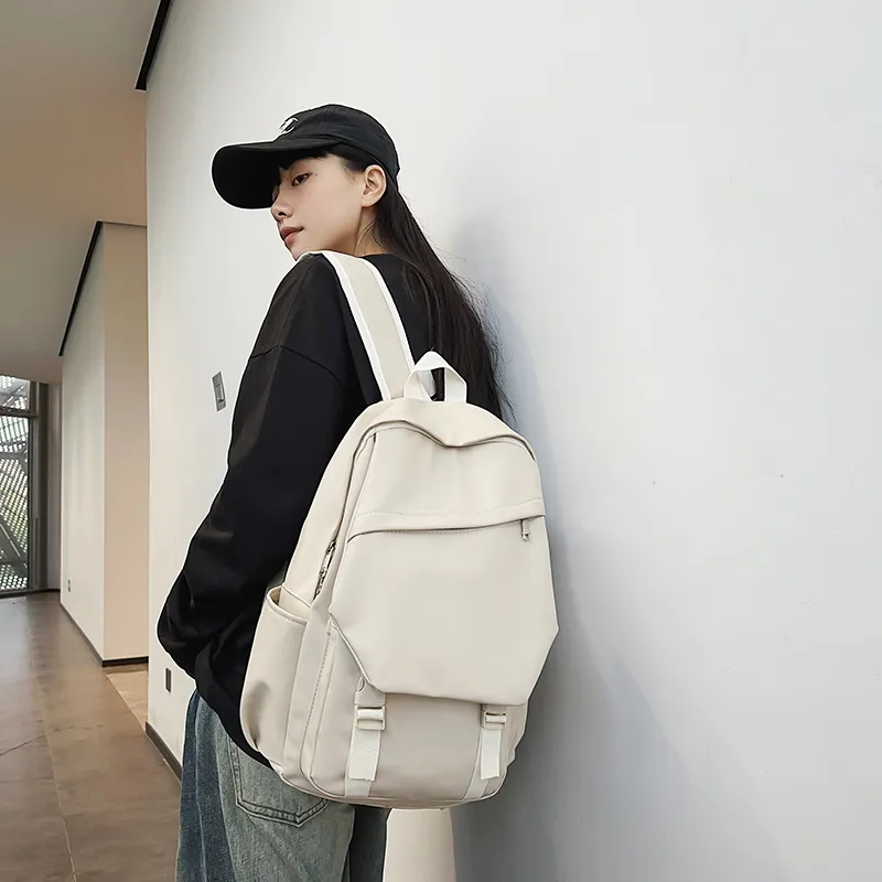 XIANGSU PU Backpack Unisex White/Black/Gray/Brown-2