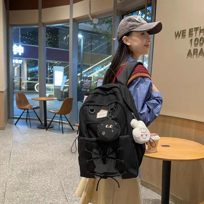 XIANGSU Nylon With PVC Backpack Women's Multicolor-27