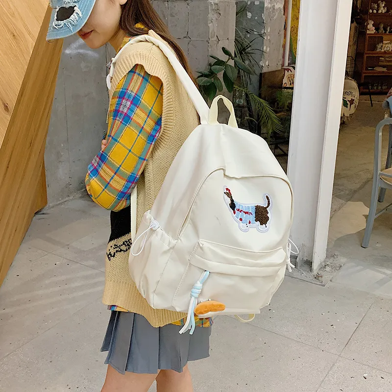 XIANGSU Nylon Fabric Backpack Unisex Multicolor-14