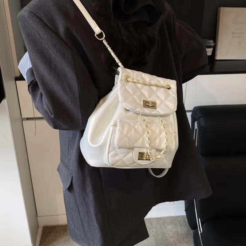 XIANGSU PU Backpack Women's White/Black/Red/Pink-11