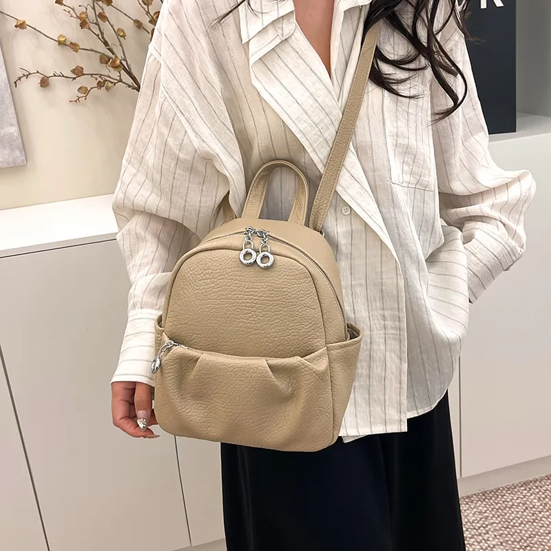 XIANGSU PU Backpack Women's Elephant Gray/Black/Khaki/Ecru-19