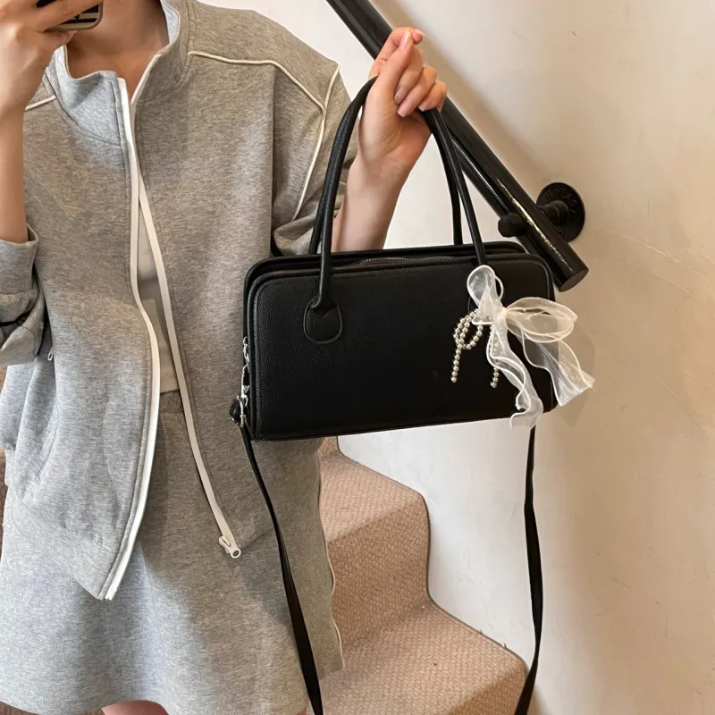 XIANGSU PU One Shoulder Handbags Women's White/Black/Yellow/Pink-7