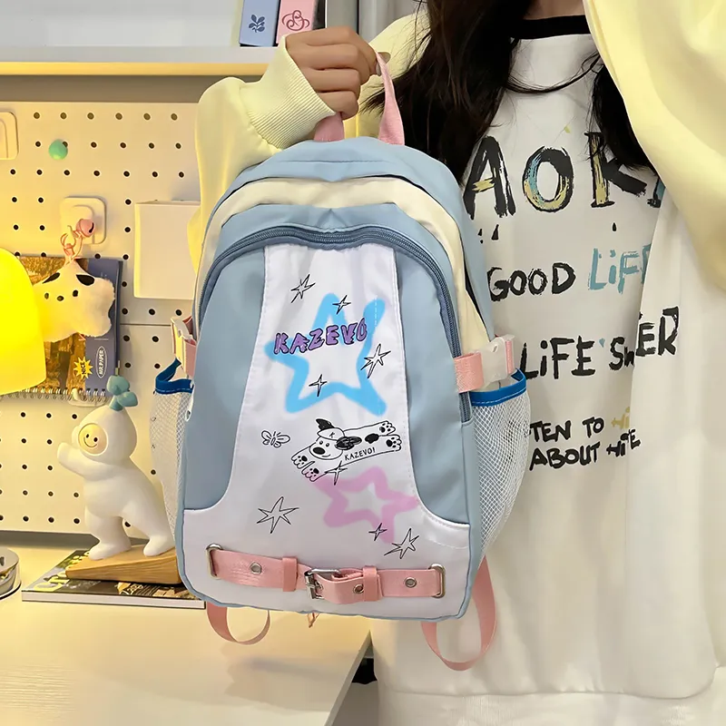 XIANGSU Nylon Backpack Women's Pink/Blue-11