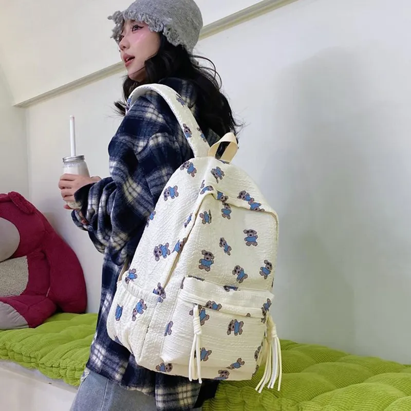 XIANGSU Nylon Backpack Women's Pink/White-6