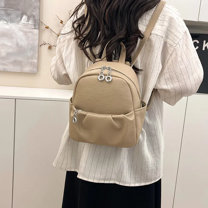 XIANGSU PU Backpack Women's Elephant Gray/Black/Khaki/Ecru-16