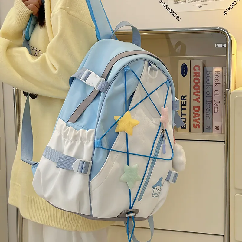 XIANGSU Nylon Backpack Large Size Unisex Multicolor-25