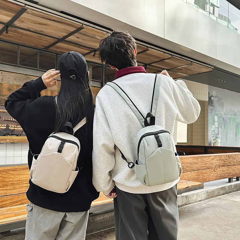 XIANGSU Nylon Sling Bag Backpack Regular Unisex White/Khaki/Green/Black-15