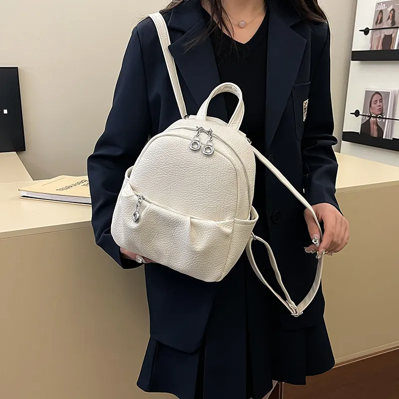 XIANGSU PU Backpack Women's Elephant Gray/Black/Khaki/Ecru-23