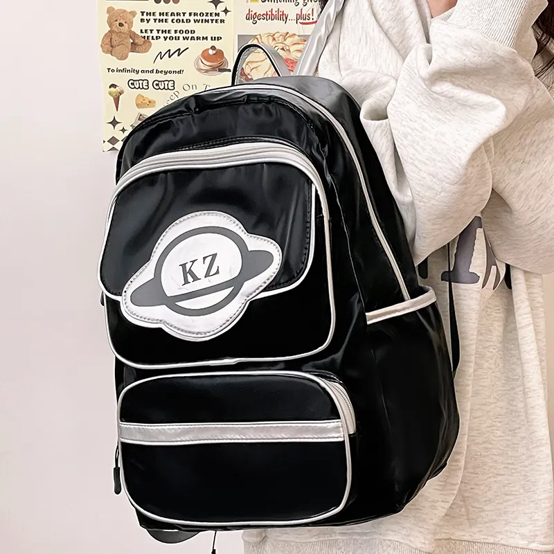 XIANGSU PU Backpack Unisex Pink/Fuchsia/Gray/Black-20
