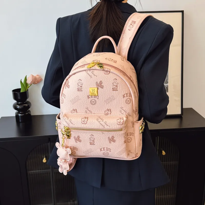 XIANGSU PU Backpack Women's Pink/White/Brown/Black-2