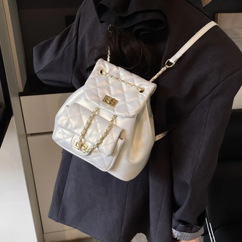 XIANGSU PU Backpack Women's White/Black/Red/Pink-10