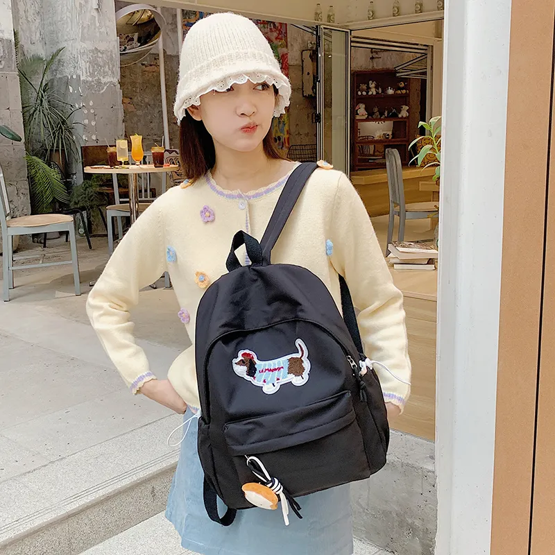 XIANGSU Nylon Fabric Backpack Unisex Multicolor-11
