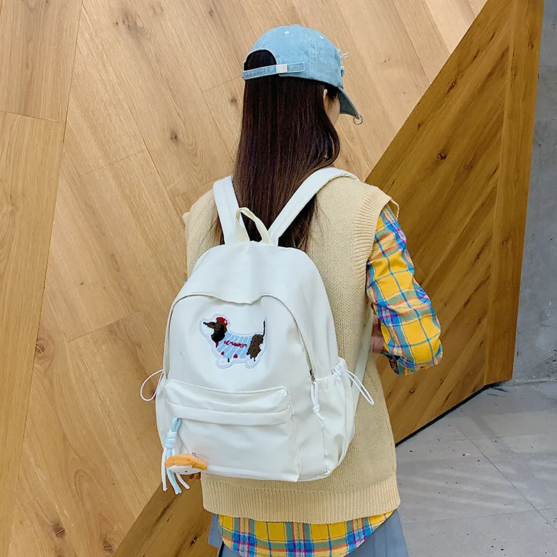 XIANGSU Nylon Fabric Backpack Unisex Multicolor-17