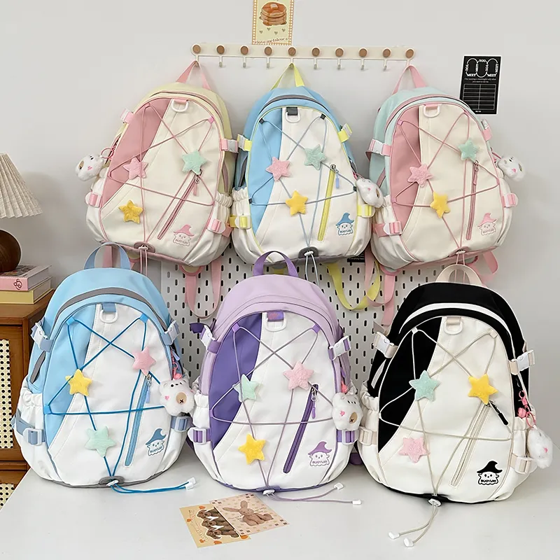 XIANGSU Nylon Backpack Large Size Unisex Multicolor-15