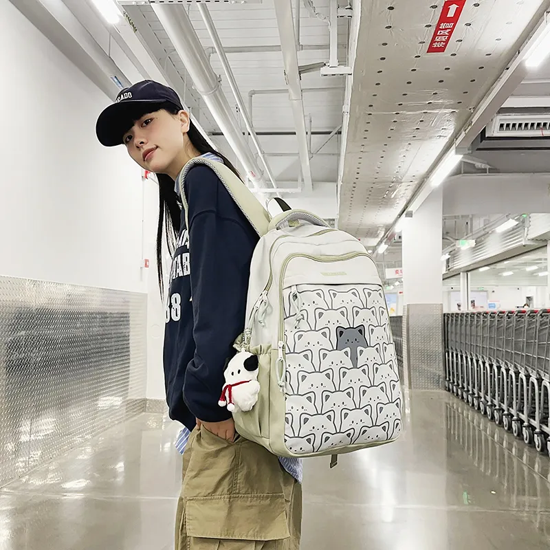 XIANGSU Nylon Backpack Regular Unisex Multicolor-9