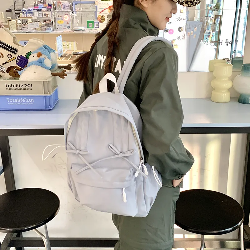 XIANGSU Nylon Fabric Backpack Women's Light Green/Dark Green/Gray/Black-20
