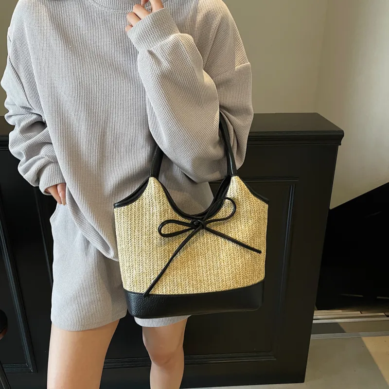 XIANGSU Straw Woven Shoulder Bag Women's Multicolor-9