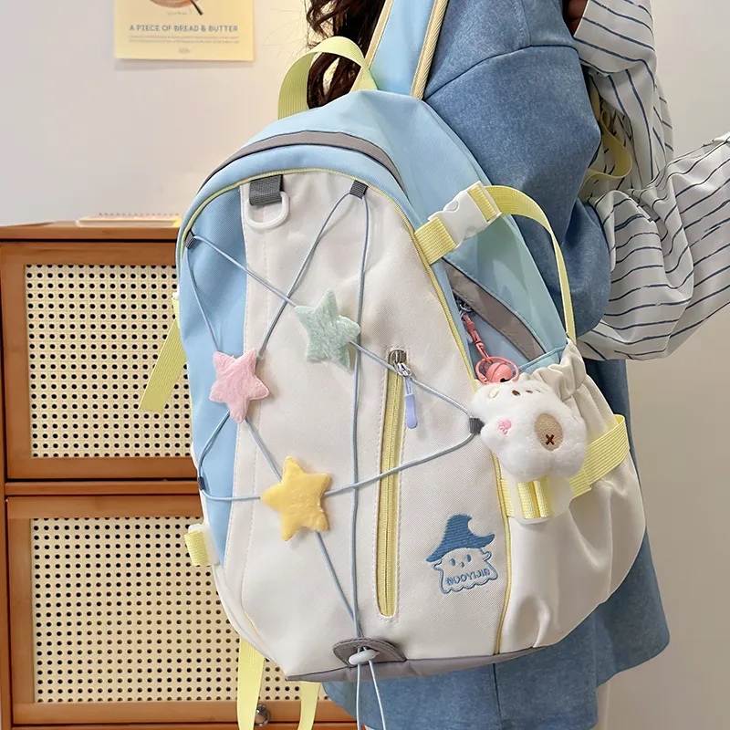 XIANGSU Nylon Backpack Large Size Unisex Multicolor-31
