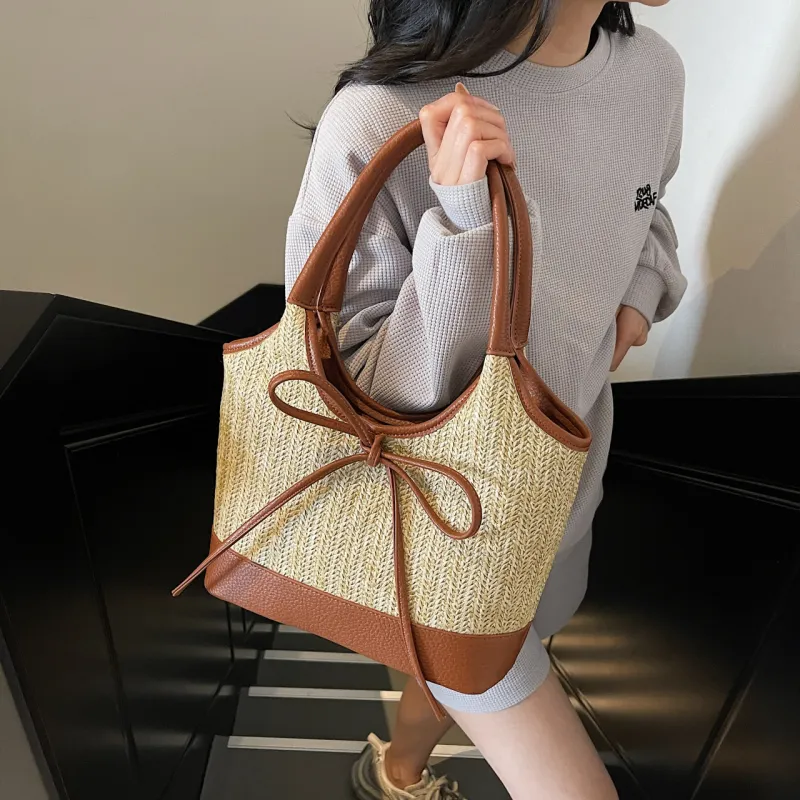 XIANGSU Straw Woven Shoulder Bag Women's Multicolor-15