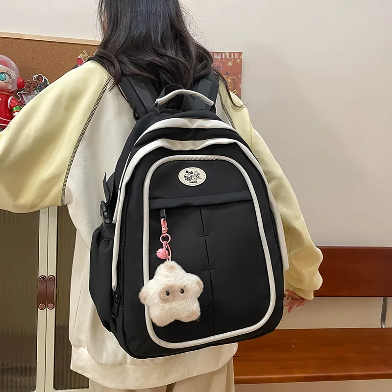 XIANGSU Nylon Backpack Women's Yellow/Pink/White/Black-19