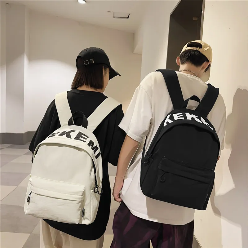 XIANGSU Nylon Backpack Unisex White/Black/Orange/Green/Purple-18