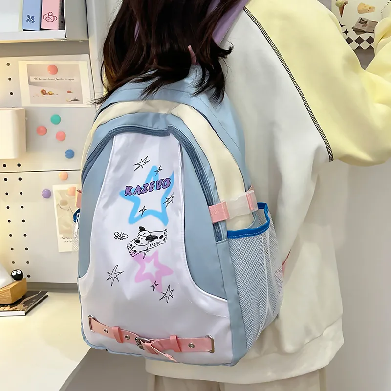 XIANGSU Nylon Backpack Women's Pink/Blue-7