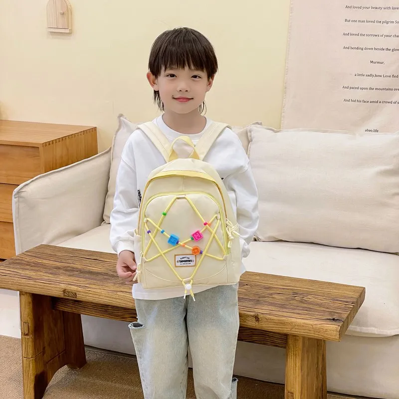 XIANGSU Nylon Backpack Unisex Light Blue/Beige/Pink/Purple/Dark Blue-7