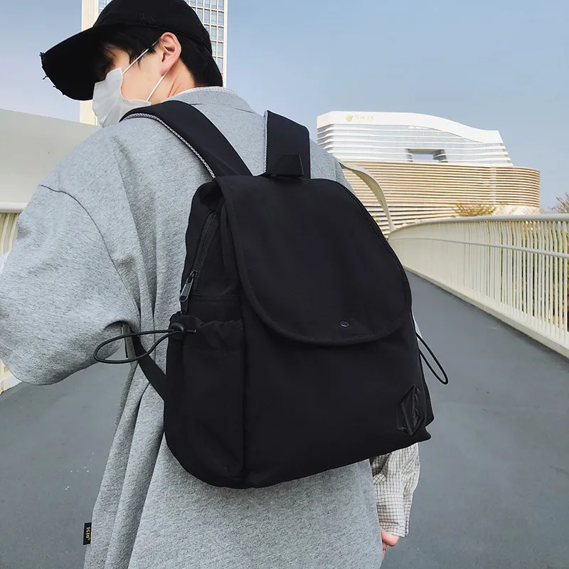 XIANGSU Nylon Backpack Unisex White/Khaki/Black/Gray/Red/Pink-14