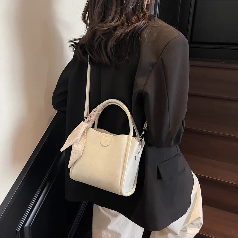XIANGSU PU Shoulder Bag Women's White/Ecru/Black-3
