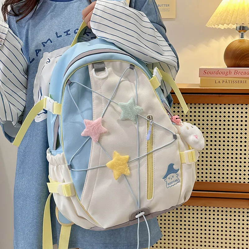 XIANGSU Nylon Backpack Large Size Unisex Multicolor-33