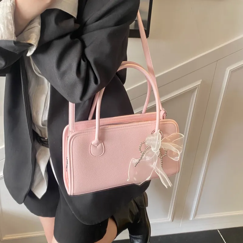 XIANGSU PU One Shoulder Handbags Women's White/Black/Yellow/Pink-20