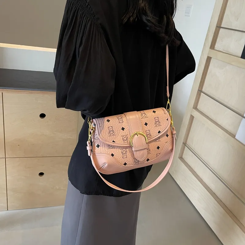 XIANGSU PU Crossbody Bag Shoulder Bag Regular Women's Pink Black/Ecru/Brown-4