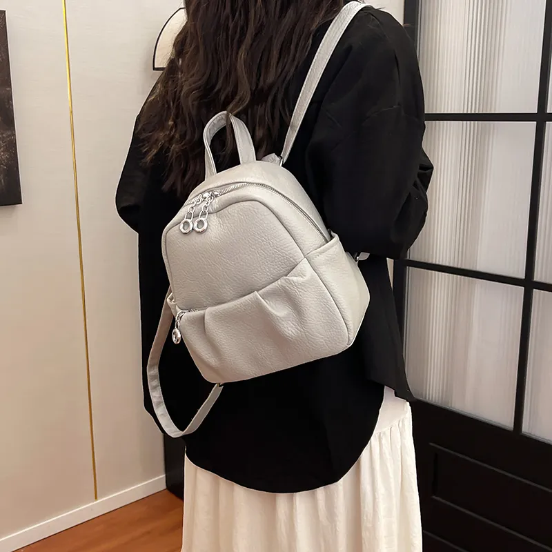 XIANGSU PU Backpack Women's Elephant Gray/Black/Khaki/Ecru-5