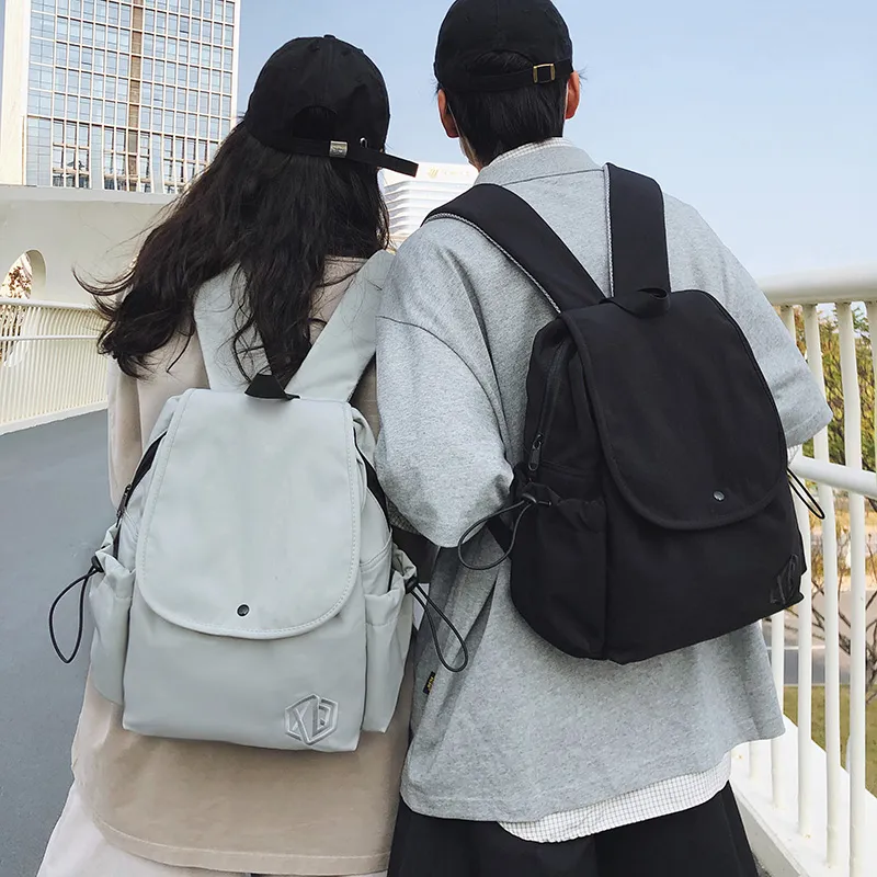 XIANGSU Nylon Backpack Unisex White/Khaki/Black/Gray/Red/Pink-17