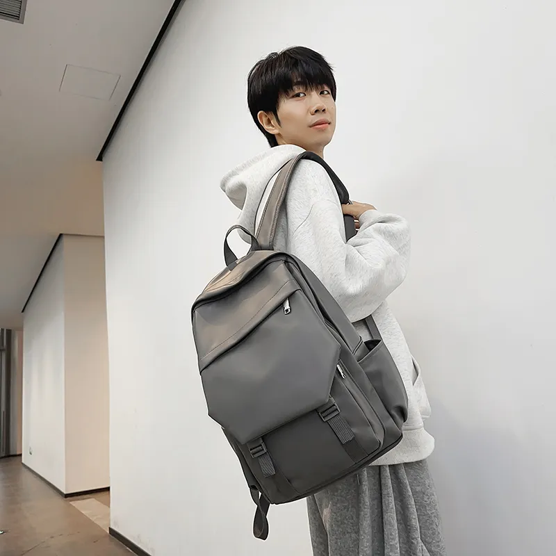 XIANGSU PU Backpack Unisex White/Black/Gray/Brown-16