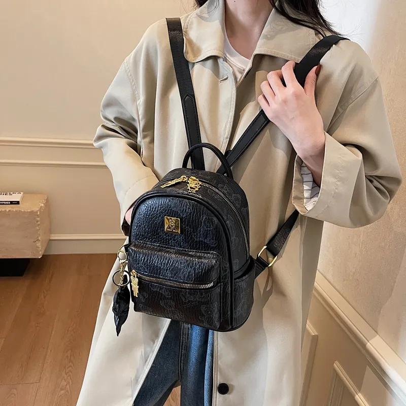 XIANGSU PU Backpack Women's Ecru/Pink/Black/Brown-15
