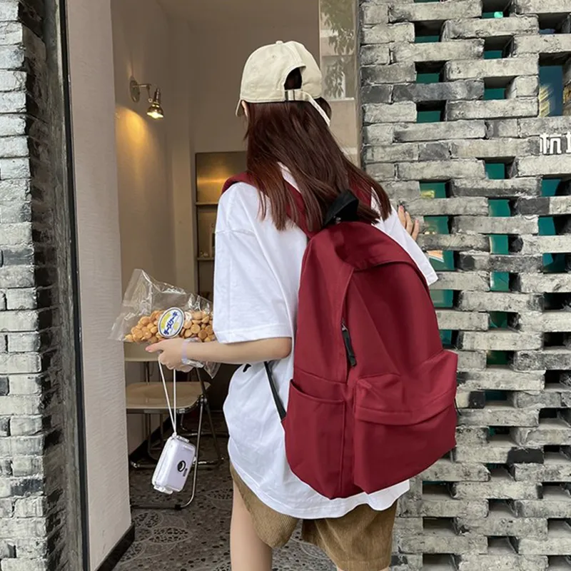 XIANGSU Nylon Backpack Unisex Red/White/Blue/Black-1