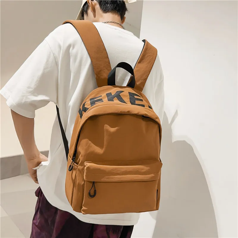 XIANGSU Nylon Backpack Unisex White/Black/Orange/Green/Purple-12