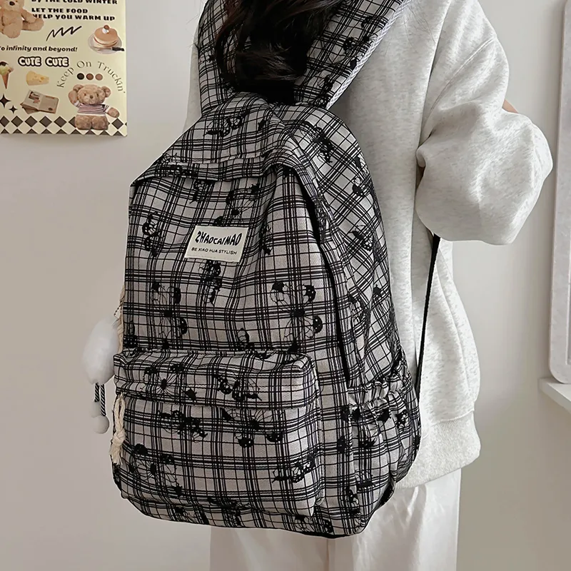 XIANGSU Polyester Backpack Women's Blue/White/Black-13